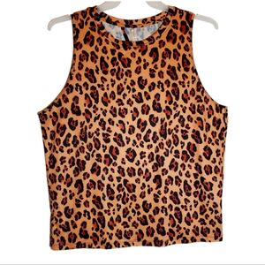 Fabletics women's XXL leopard print sleeveless pullover summer blouse. 5097